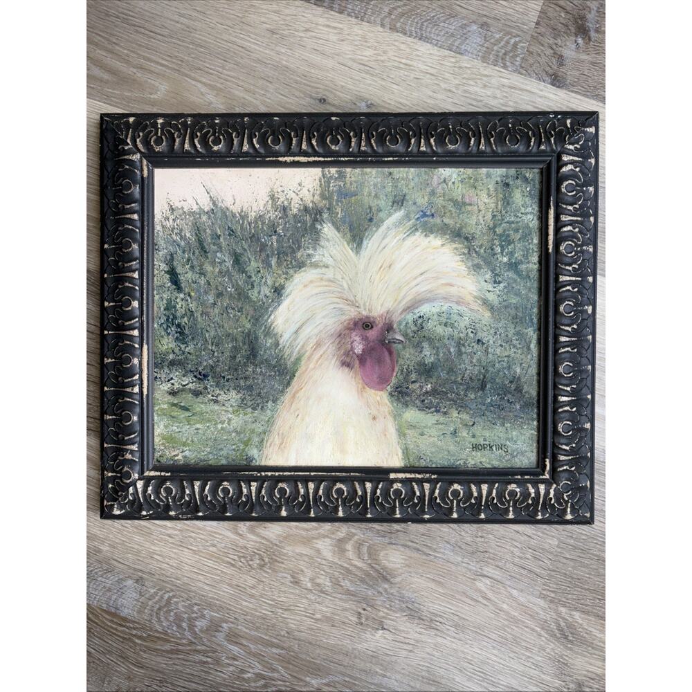 Art Original Impressionist Oil Painting Chicken Framed